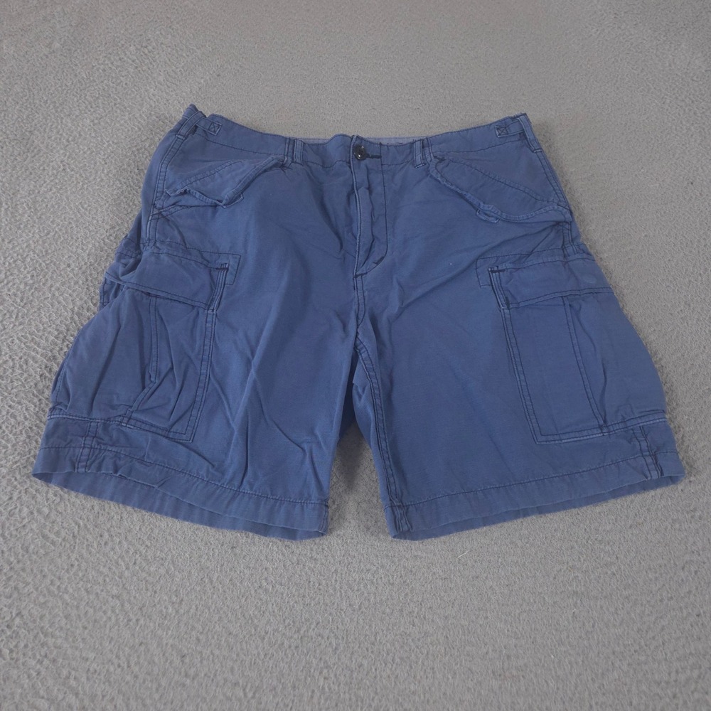 Ralph Lauren Shorts Mens 34 Navy Ripstop Cotton Cargo Utility Pockets Classic